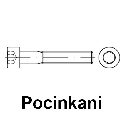 SPOJNI ELEMENTI Standardni elementi DIN 912 Vijaki inbus Jekleni 8.8 Pocinkani VIJAK INBUS 8.8 DIN 912 ISO 4762 4X4 ZnB 