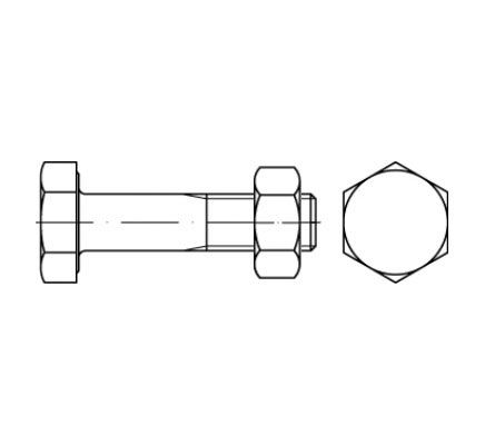 VIJAK EN-14399-4 10.9 K1 12 x 45 tZn - BOLT + NUT + 2 WASHER